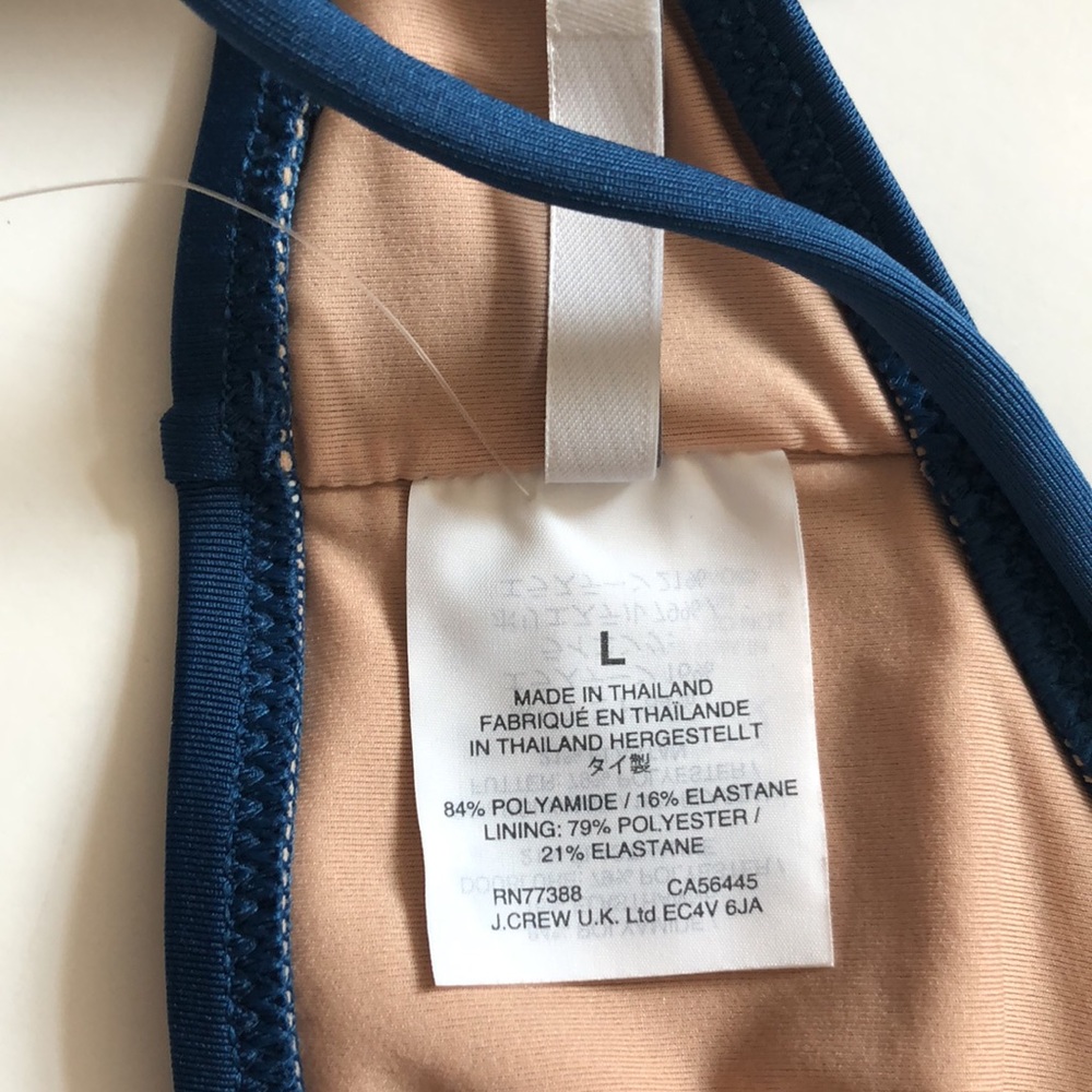 HOST PICK J. Crew L Blue Bikini Set Top & Bottom Adjustable NWT Brand New Great - Picture 8 of 13